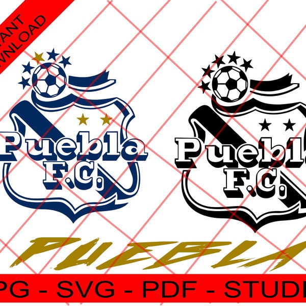 Puebla Soccer Club, mexikanische Fußballmannschaft Puebla. Dateien Instant Download Silhouette - Cricut Svg, Png, Puebla digitale Datei