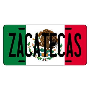 Mexico Auto State Plate ZACATECAS, Car Plate Mexico, Mexico State Carro Plates, ZACATECAS Plates, Quality Plate, Car Plate ZACATECAS.