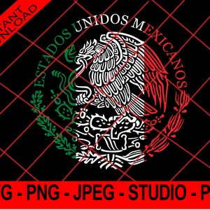 MEXICAN TRICOLOR SHIELD/ Mexico Logo in Tricolor/ Mexican Eagle in Tricolor/ Design of the Mexican shield in Tricolor/ Design of the Mexican Shield