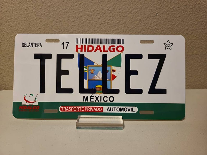 Personalized Aluminum Car Plates/ Car plate Mexico/ Car Plates of the States of Mexico/ Place your Text/ License plate image 7