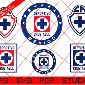 Club de Futbol Cruz Azul, La Maquina Celeste, mexikanische Fußballmannschaft Cruz Azul, PDF, JPG, Studio, SVG Cricut, Silhouette und mehr