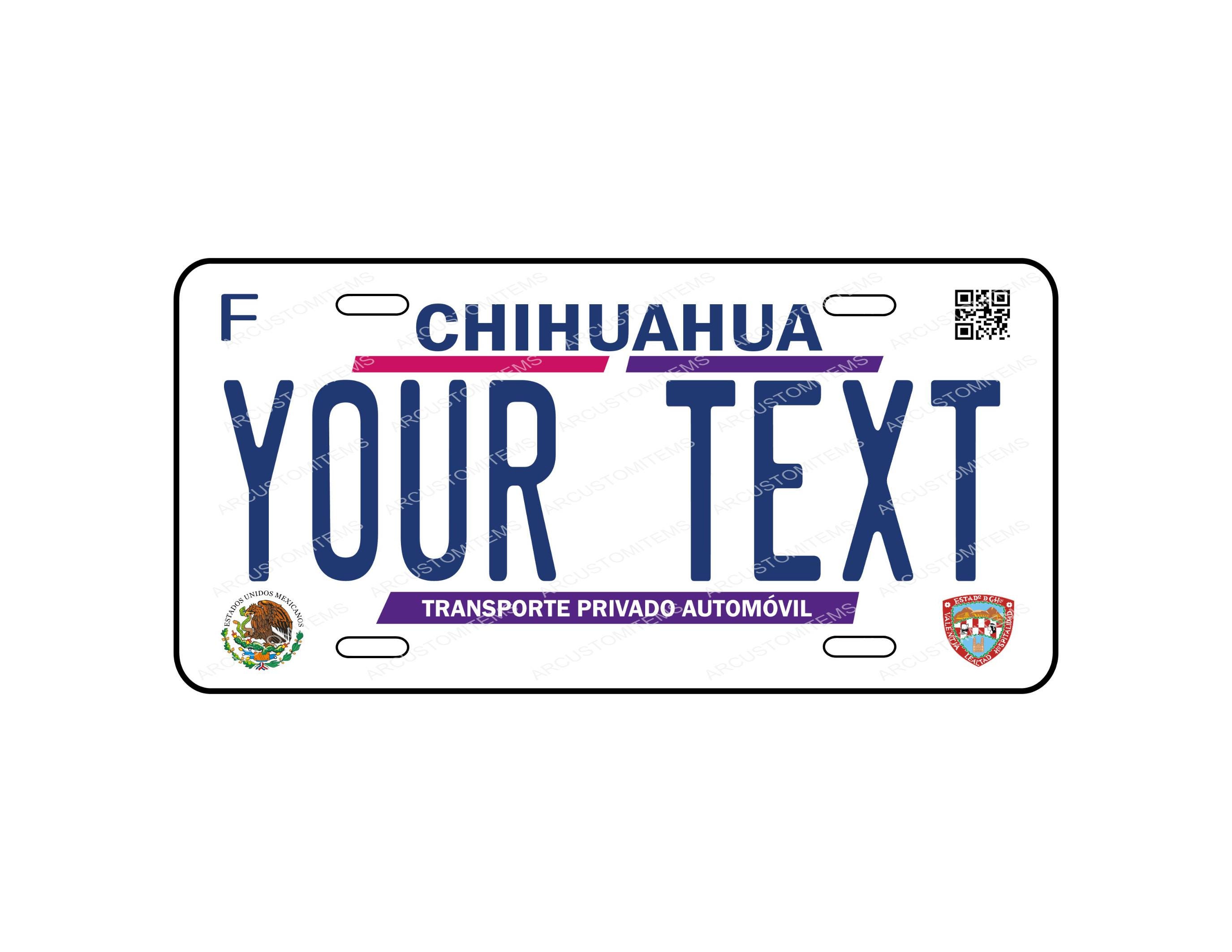 Car Plate State of Chihuahua, Car Plate Mexico, Car Plates of the States of Mexico, Chihuahua Decorative Plate, Chihuahua Plate
