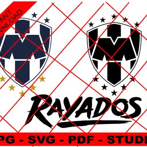 Arquivo digital do Club MONTERREY, Rayados Vector, time de futebol mexicano MONTERREY, download instantâneo, SVG Cricut e muito mais