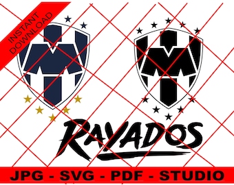 MONTERREY Club Digital File, Rayados Vector, Mexican soccer team MONTERREY, Instant Download, SVG Cricut and more