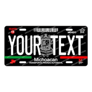 Car Plate State of Michoacan, Car Plate Mexico, Car Plates of the States of Mexico, License Plates of Michoacan. Car Plate Michoacan