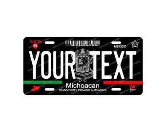 Car Plate State of Michoacan, Car Plate Mexico, Car Plates of the States of Mexico, License Plates of Michoacan. Car Plate Michoacan