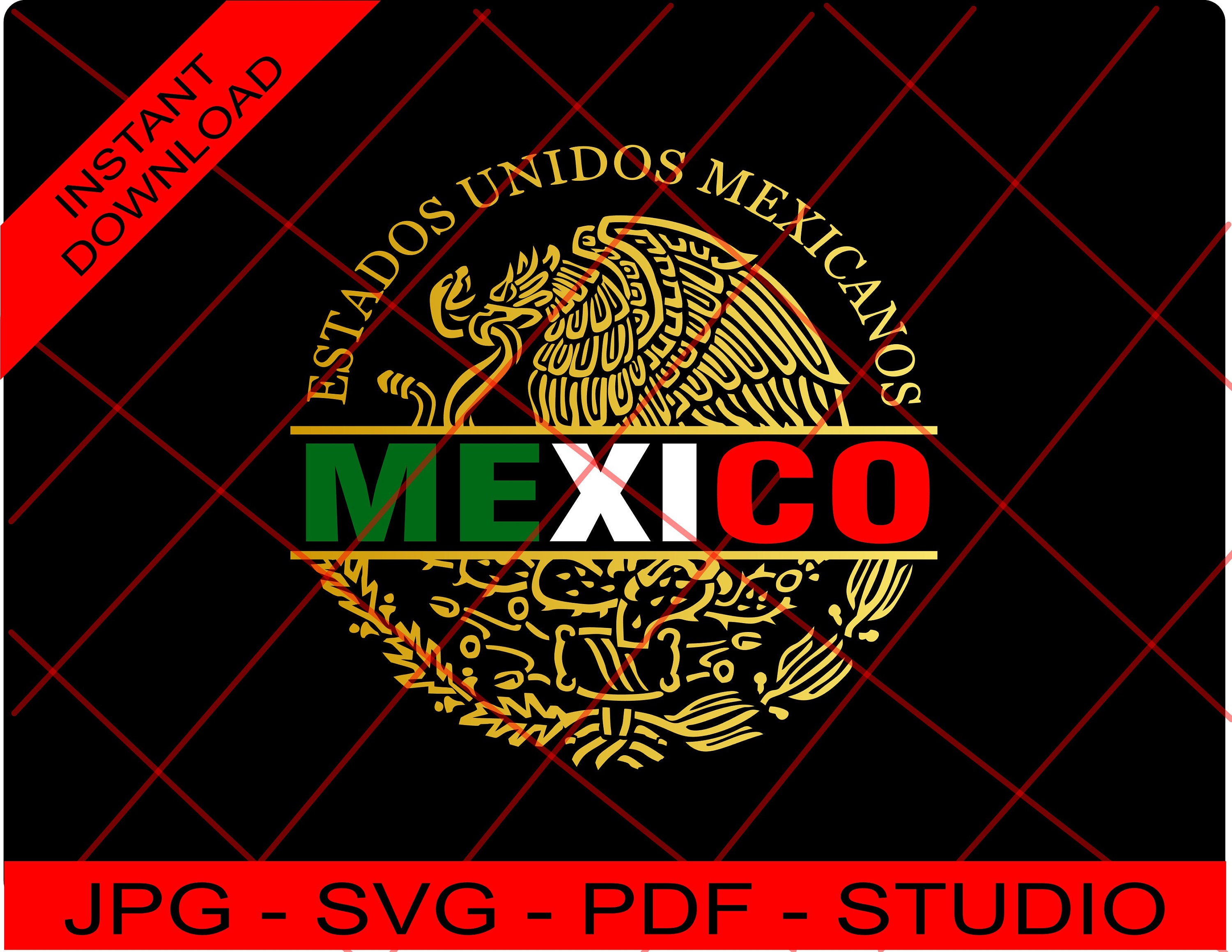 MEXICO SHIELD Logo of Mexico Eagle With Text Mexico Design