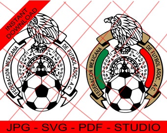 Mexican Soccer Team, Logo of the Mexican Soccer Team, vector image of Sports Football Liga MX, Digital Files Only.