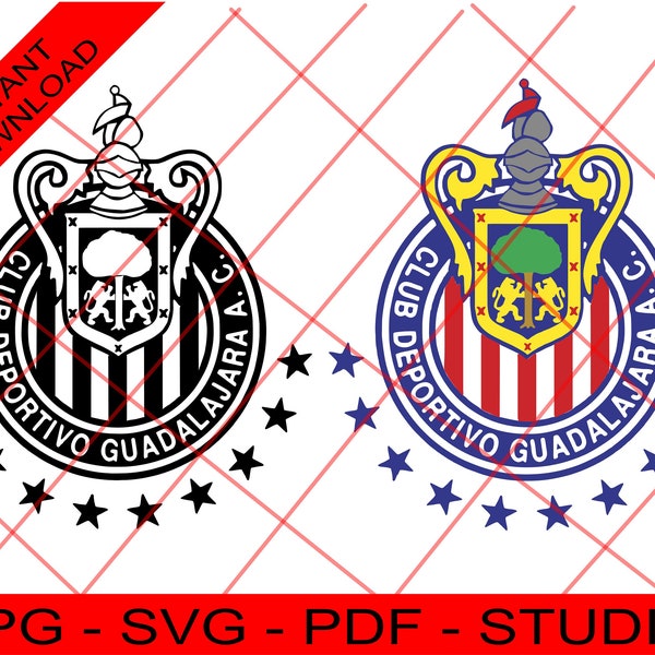 Chivas del Guadalajara LOGO / Fichiers de téléchargement instantané / Chivas del Guadalajara Shield / Fichiers SVG Cricut-Silhouette et plus