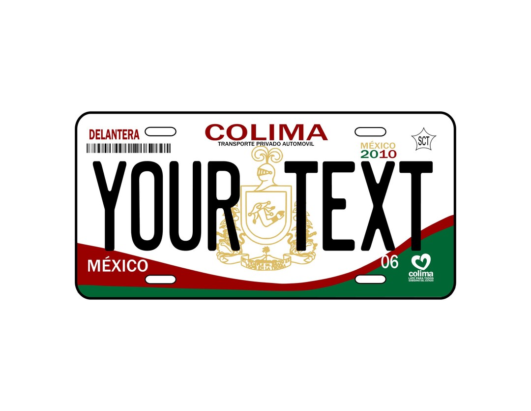 Decorative Car Plate From Colima, Car Plate Mexico, Car Plates From the
