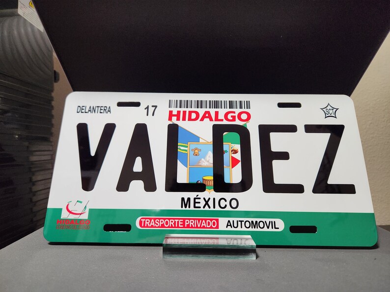 Decorative Plate for Car State of HIDALGO Car Plate Mexico Etsy