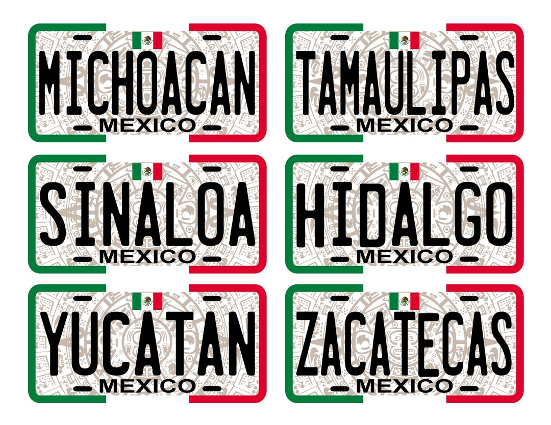 Auto Plates States of Mexico, Aluminum Car Plate for All States of