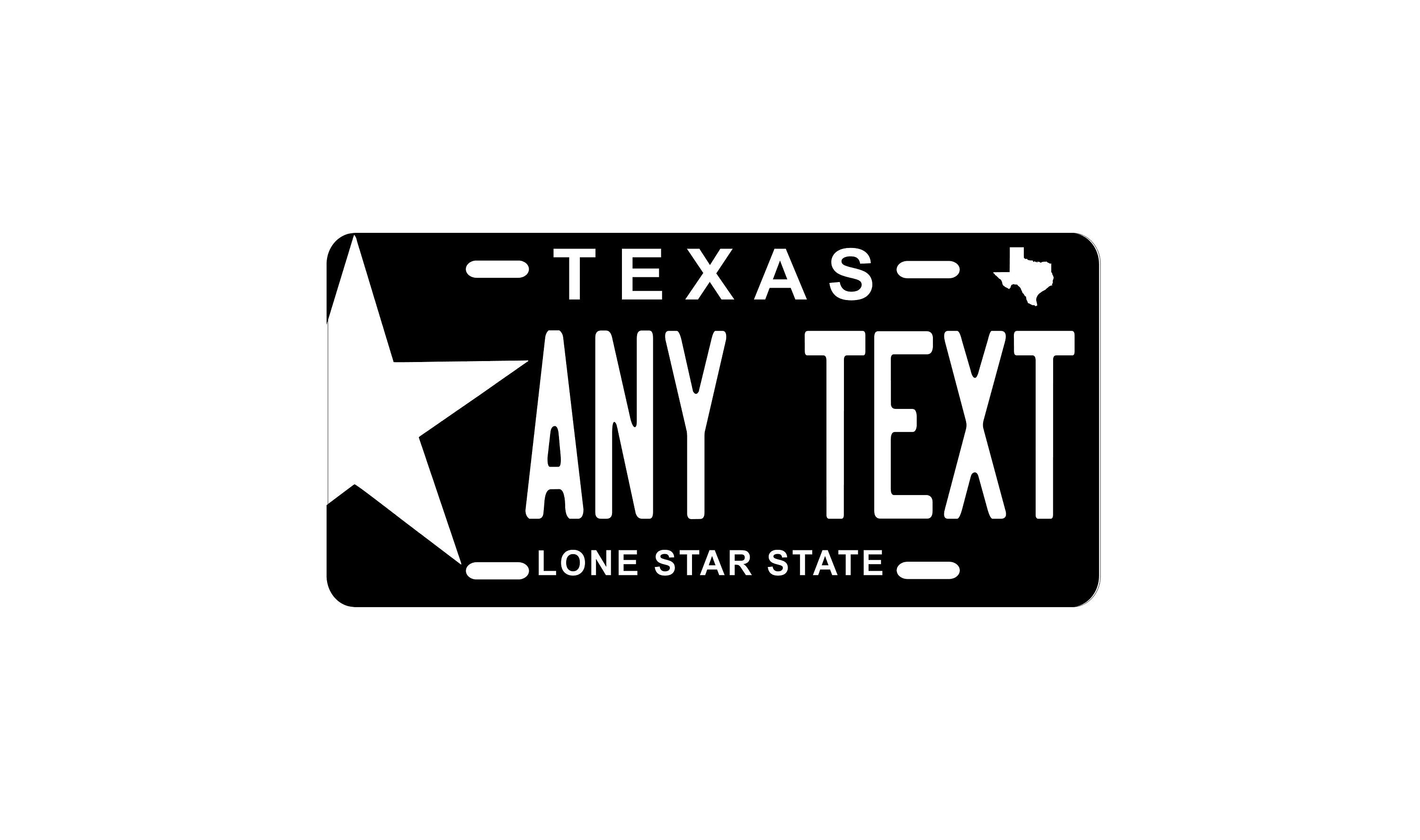 Car Plate TEXAS / TEXAS Custom Personalized License Plate Etsy