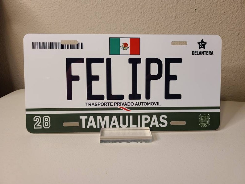 Personalized Aluminum Car Plates/ Car plate Mexico/ Car Plates of the States of Mexico/ Place your Text/ License plate image 5