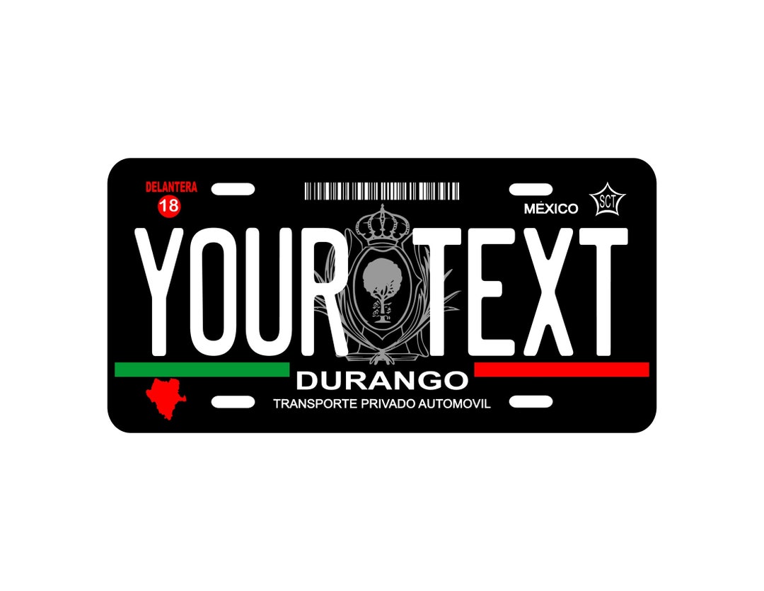 Car Plate State of DURANGO, Car Plate Mexico, Car Plates of States of