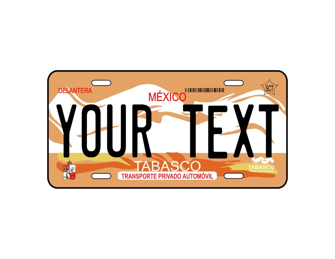 Car Plate States of Mexico, Decorative Car Plate of the State of