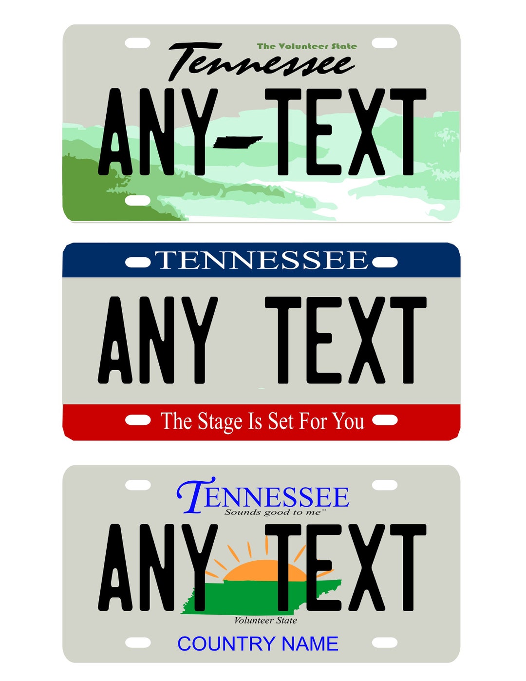 Personalized TENNESSEE License Plate / Any Textany Text / Car Plate