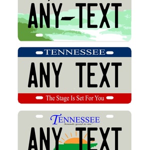 Personalized Plate TENNESSEE / Any text-Any text / Car Plate TENNESSEE / License Plate Tennessee / Tennessee State