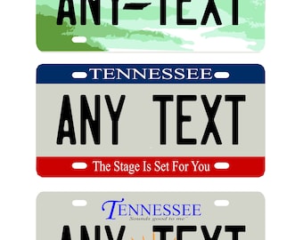 Personalized TENNESSEE License Plate / Any text-Any text / Car Plate TENNESSEE / License Plate Tennessee / Tennessee State