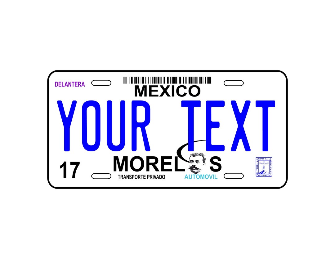 Car Plate MORELOS Car Plate Mexico MORELOS State Car Plate Etsy