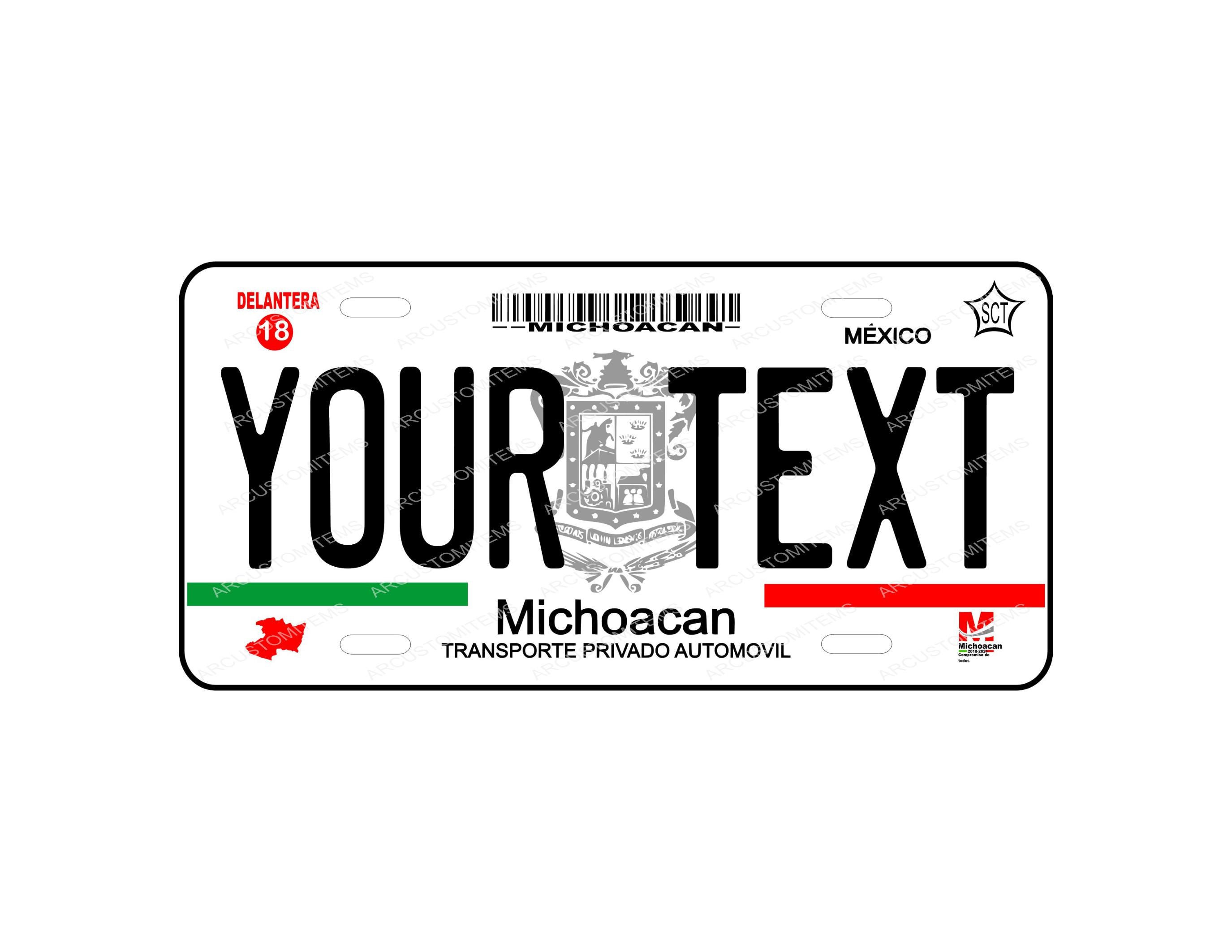 Decorative Car License Plate, State of Michoacan, Car Plate Mexico