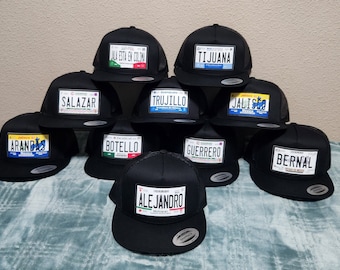 Mexico Plate Hats, Mexico Plate Cap, Novelty Cap, Custom Cap States Mexico, Caps Mexico, Custom Hats Mexico