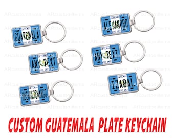 Any Text Guatemala Keychain, Custom Guatemala Plate Keychain, Keychain Plate Guatemala, Novely Keychaining Guatemala.