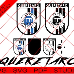 Club de Futbol QUERETARO, Mexican soccer QUERETARO. Files Instant Download Silhouette - Cricut svg, Png, Digital File of QUERETARO