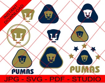 Club de Futbol PUMAS SVG , Los Pumas de la UNAM, Mexican soccer team Pumas, Image of the Pumas. Instant Download Digital File,
