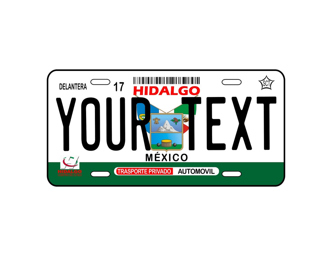 Decorative Car Plate State of HIDALGO, Car Plate Mexico, Car Plates of