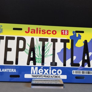 Personalized Aluminum Car Plates/ Car plate Mexico/ Car Plates of the States of Mexico/ Place your Text/ License plate image 9