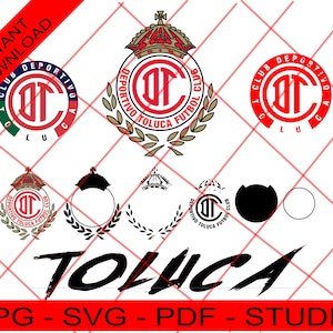 TOLUCA Soccer Club, Mexicaanse voetbalclub Toluca. Bestanden Instant Download Silhouette - Cricut svg, Png, Toluca digitaal bestand