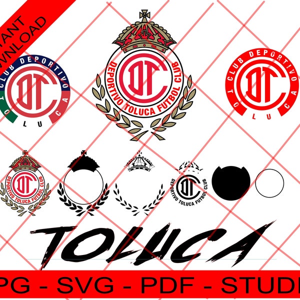 Club de Futbol TOLUCA, Mexican soccer team Toluca. Archivos Descarga Instantanea Silhouette - Cricut svg, Png, Archivo Digital del Toluca