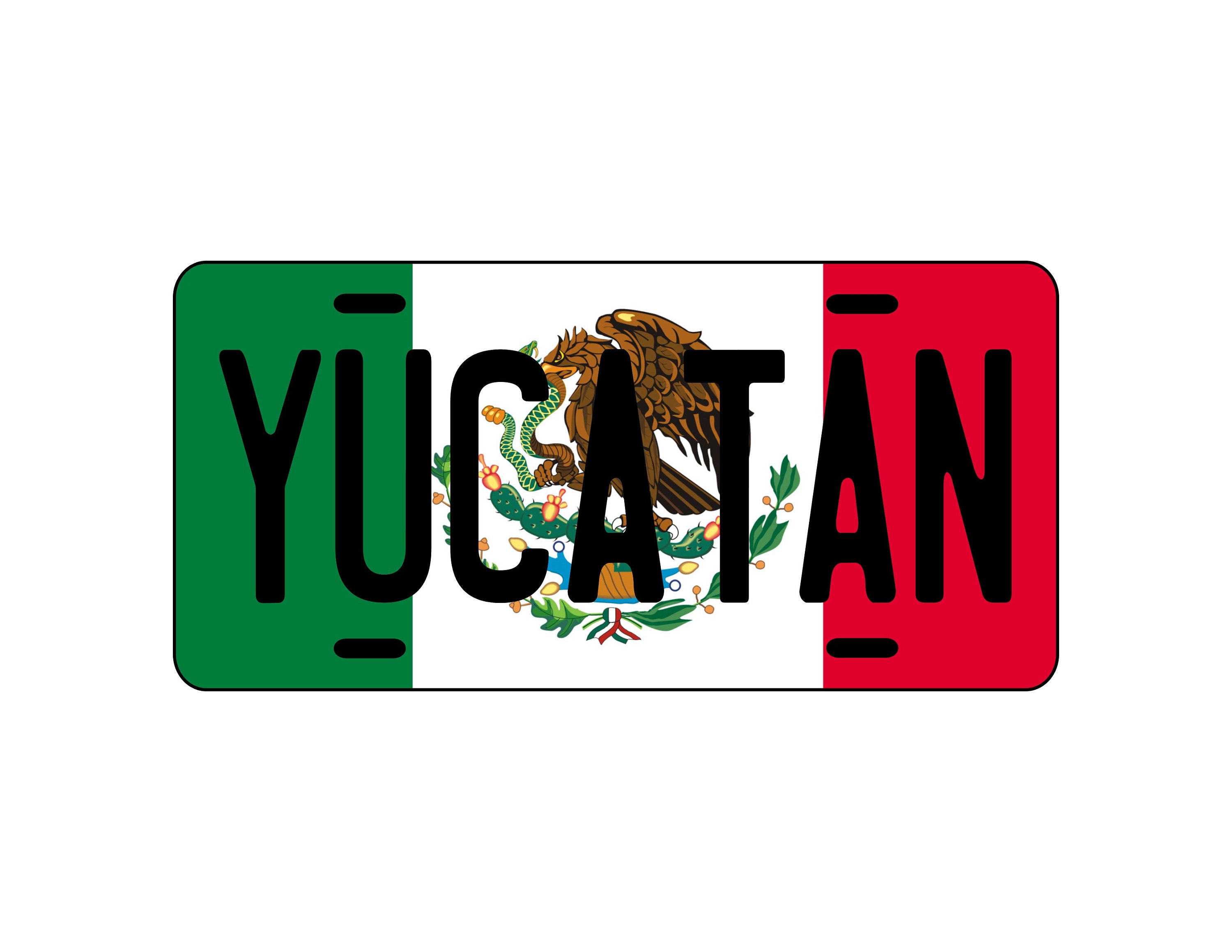 Plaque D'immatriculation Personnalisable Yucatán (Mexique) - 6x12 Pouces - Aluminium - Neuf