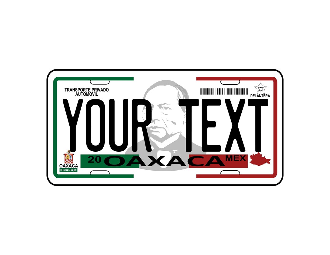 Car Plate Oaxaca/personalized Plate State of Oaxaca/plates for Etsy
