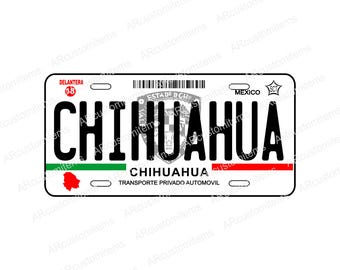 Car Plate Mexico, Decorative License Plate for Car State of Chihuahua, License Plates for Cars from States of Mexico, License Plates from Chihuahua.