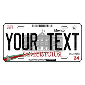 Car Plate of San Luis Potosi, Car Plate Mexico, Car Plates of the States of Mexico, Car Plate San Luis Potosi, Fashion Plate