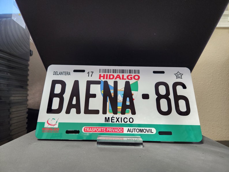 Decorative Plate for Car State of HIDALGO Car Plate Mexico Etsy