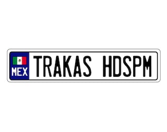 Personalized European-style plate with the text or name of your choice Personalized Mexico plate with text of your choice European-style plates