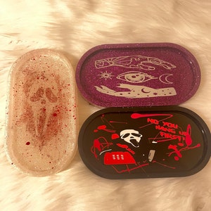 Halloween Resin Rolling Tray Jewelry Dish Home Decor