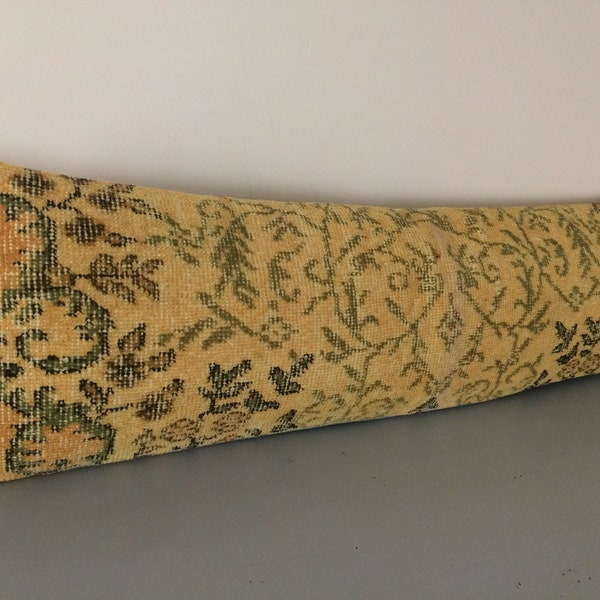 Funda de almohada de tiro floral 12x42 -Almohada lumbar extra larga -Almohada tamaño king -Almohada de cama -Almohada Kilim larga -Decoración victoriana -Almohada de dormitorio