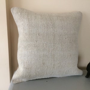 Federa per cuscino turco bianco solido 20x20 - Cuscino decorativo per divano - Design minimalista - Cuscino kilim - Decorazione per soggiorno - Federa per cuscino kilim in canapa