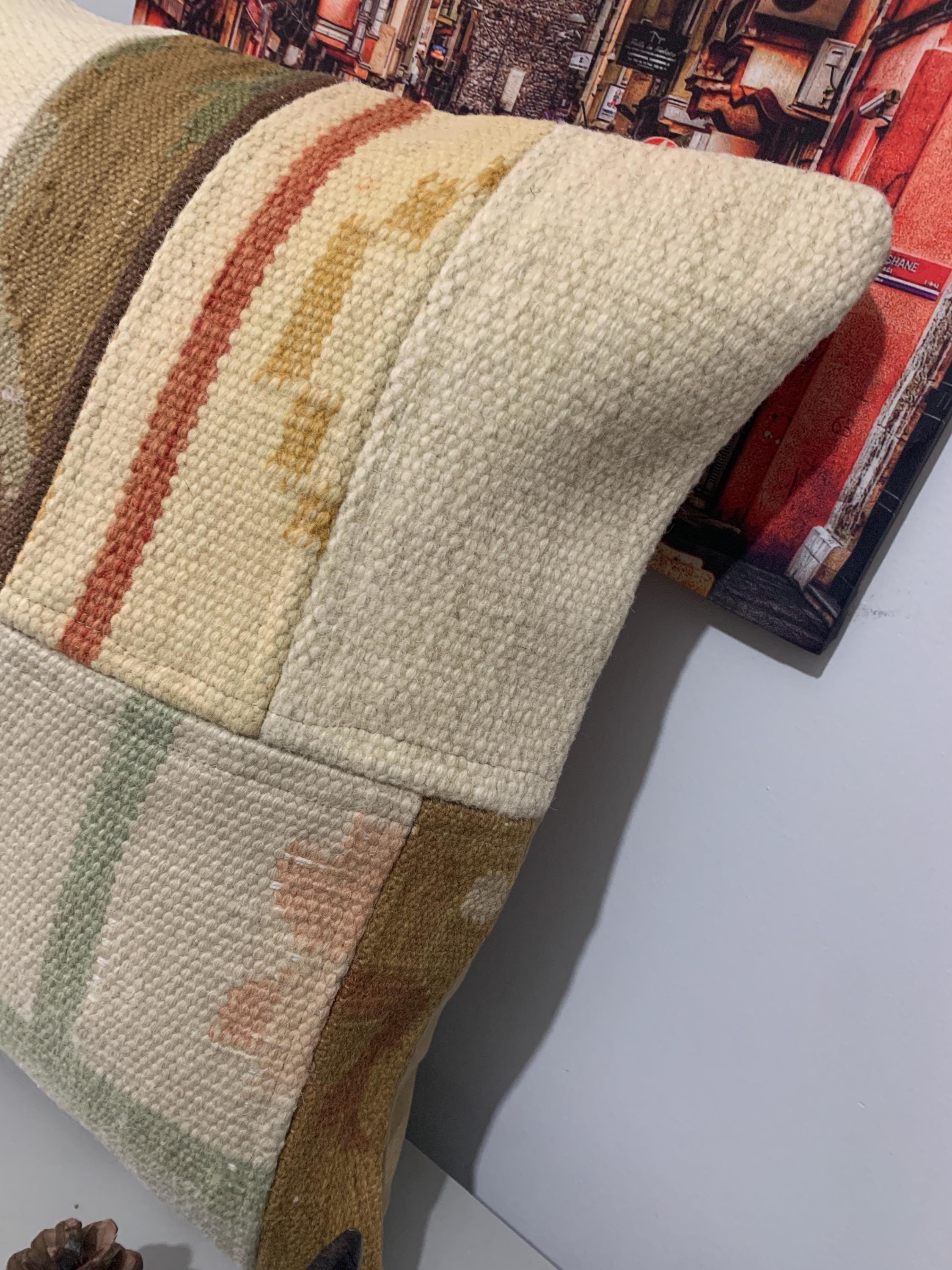 パッチワーク枕 - 20x20 キリム スローピローケース - ヴィンテージ