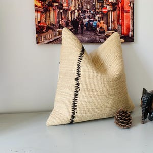 Rustic Kilim Pillow Cover 16x16 | Boho Decor, Tribal Cushion Cover ⇻ Large Turkish Throw Pillow Case Tribal House Design ⇻ Carpet Rug Pillow