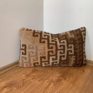 Throw Pillow 12x20 -Lumbar Pillow Cover -Turkish Kilim Pillow Cover -Modern Boho Decor -Rug Carpet Pillow -Couch Cushion -Tribal Pillow Case