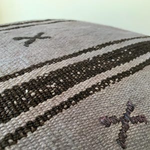 Indigo Black Vintage Kilim Pillow Cover 20x20 – Striped Rustic Throw Cushion, Turkish Decorations, Office Decor image 5