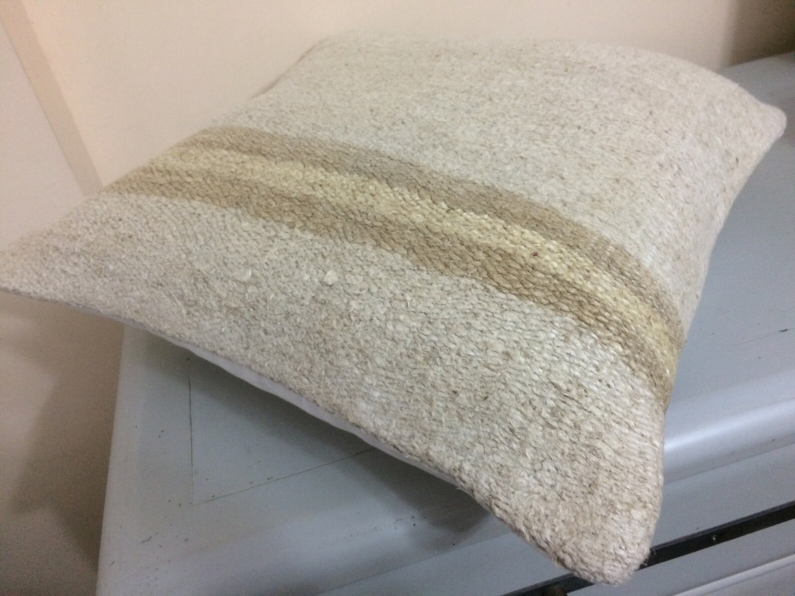 Cream Beige Hemp Pillow for Couch Throw Pillow Cover 20x20 