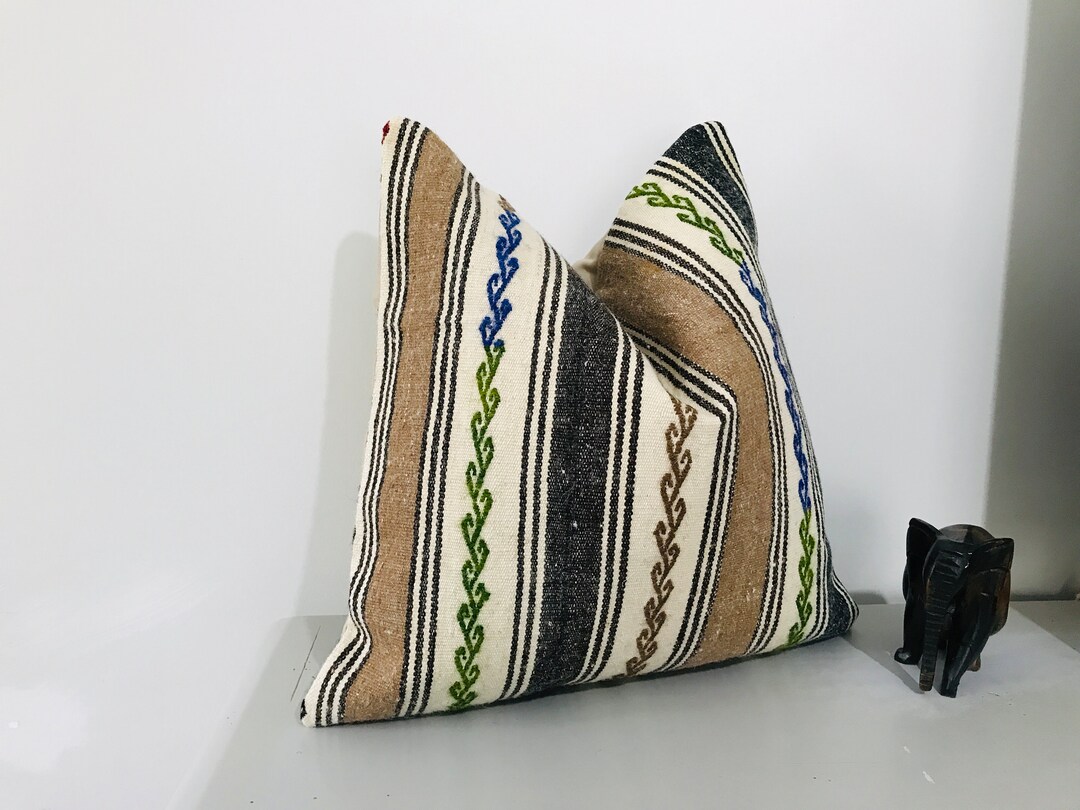 Zippered Throw Pillow Cover 20x20 Pillow Case decorative Striped Pillow