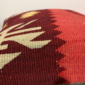 Funda de cojín Kilim de 40x40 cm: Cojín de sofá tejido a mano en lana turca. imagen 4
