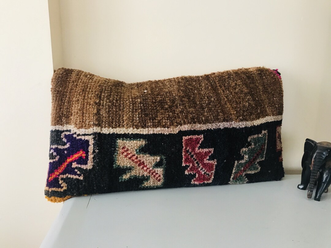 Small Throw Pillow Covers 12X24 carpet Lumbar Pillow Cover kilim Pillow